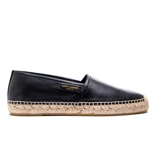 Saint Laurent Women’s Leather Espadrilles in Black Size 37 - Picture 1 of 12